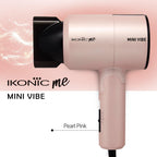 IKONIC Mini Vibe Hair Dryer 1200 Watts with 2 Speed Setting Cool Shot Overheat Protection, Compact Design, Travel Friendly,Glossy Finish Look, All Hair Type, Pink