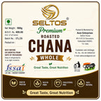 SELTOS Premium Roasted Bhuna Chana | Roasted Chickpeas (Unsalted) - 900gm