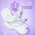 NIINE Dry Comfort Ultra Thin XL+ Sanitary Napkins for Heavy Flow (Pack of 3) 150 Pads