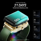 boAt Storm Infinity w/21 Days Extensive Battery Life, BT Calling, Huge 550mAh Battery, Fast Charge, 1.83” (4.65cm) Display, HR, SpO2 & Sleep Tracking, Smart Watch for Men & Women (Jade Gold)