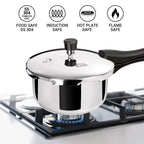 Milton ProCook Triply Pressure Cooker Stainless Steel with Outer Lid, 1.5 Litres, Induction and Gas Stove Compatible, Gasket Release System, 5 Years Warranty, ISI Certified, Silver