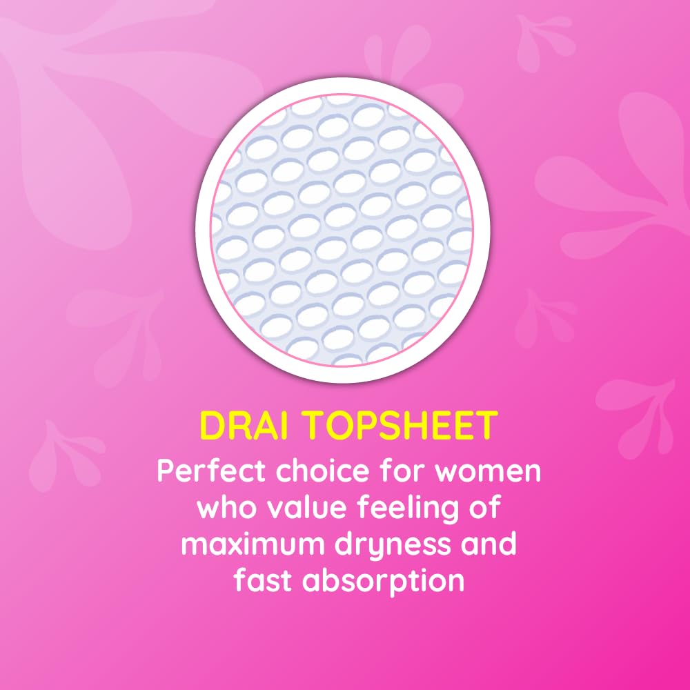 Bella Ultra Drai Sanitary Pads Women XL - 26pcs | Drai Topsheet | 28.5 Cm Long for Heavy Flow |Breathable | Lock Gel System | Green Edge System | Fast Absorption | Rash Free Period