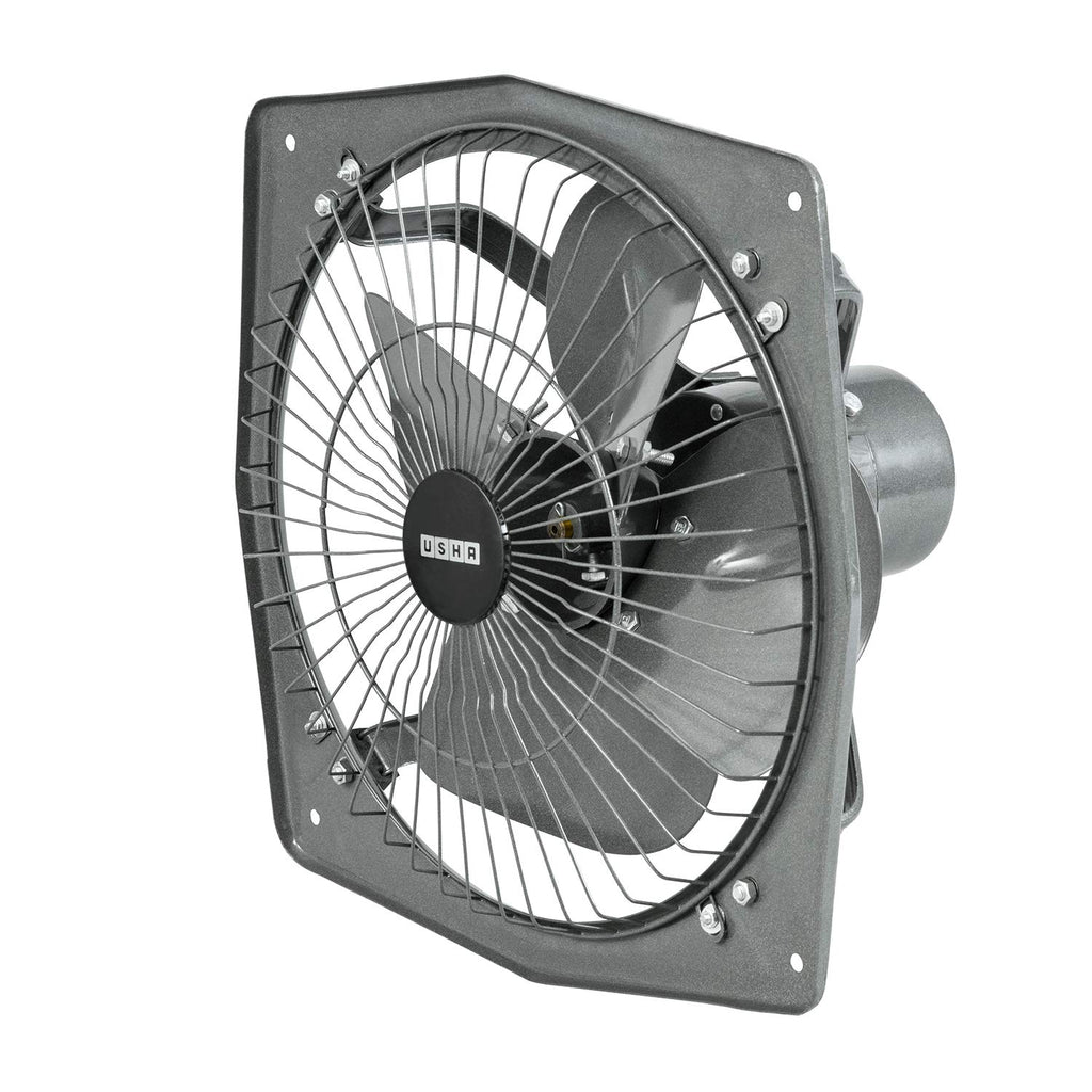 Usha Aeroclean 230 mm (9‑Inch) Exhaust Fan | Goodbye Oil & Dust Lacquer Coating | 100% Copper Motor | Scratch‑&‑Stain‑Resistant | Aerodynamically Balanced Blades | 2‑Year Warranty| Metallic Grey