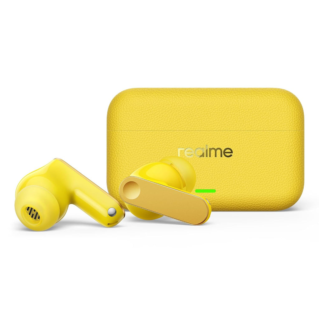 realme Buds T500 Pro TWS Earbuds with 12.4mm Drivers, Upto 50dB ANC,3D Spatial Audio, 56H Playtime, AI ENC, IP55 Rating, and 45ms Low Latency BT 6.1 (Lemon Cola)