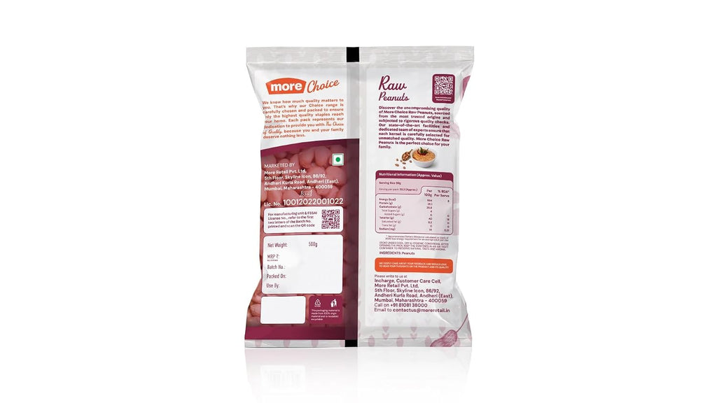 More Superior Raw Peanuts, 500g Pouch