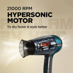 Havells Styling Hair Dryer | Hypersonic Motor | 3 Detachable Attachment| Diffuser, Quill-Style Comb, Aerofocus Nozzle|3 Temperature/2 Speed Settings| Cool Shot| 1200 W |2 years guarantee|HD4161
