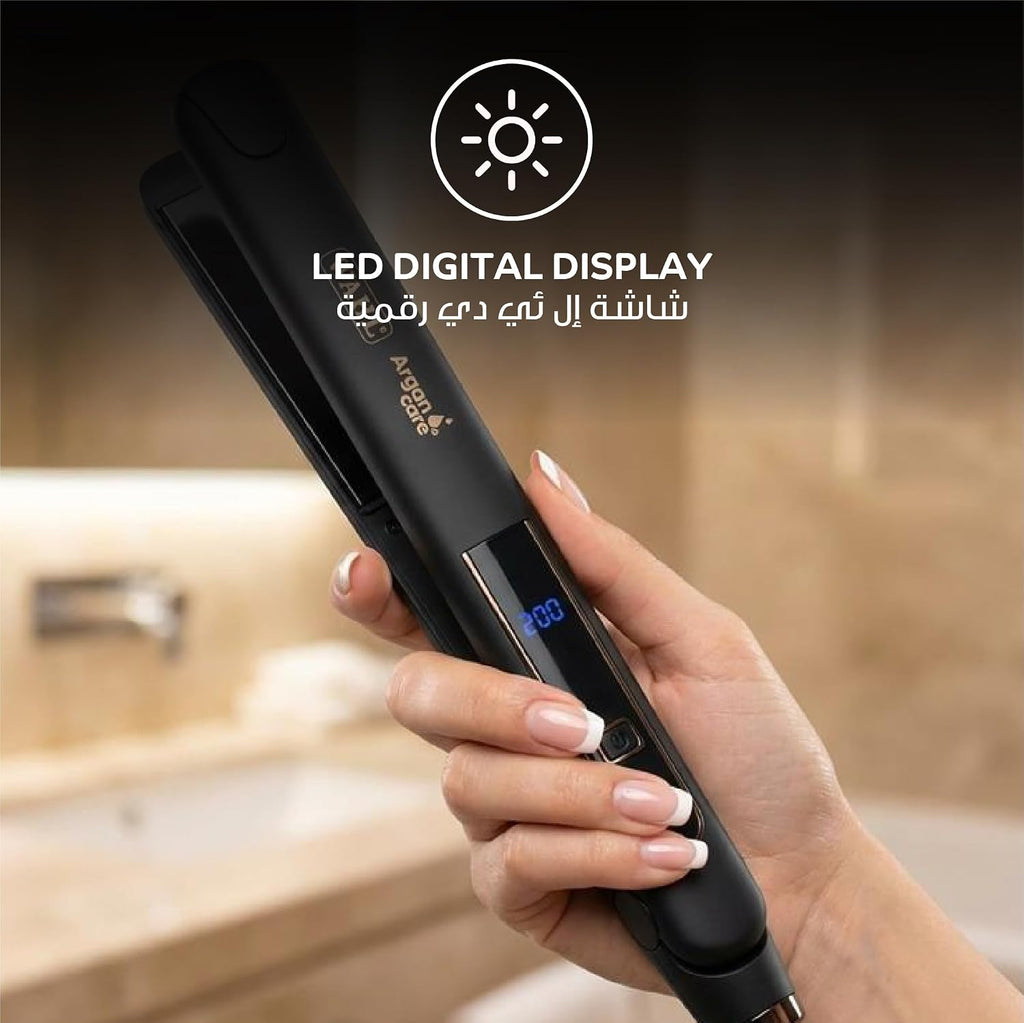 Wahl India WCHS6-1524 Argan Oil Infused Straightener; 3 Heat Settings- (180 ℃ – 200 ℃ – 220 ℃); Extra long Ceramic floating plate; LED temperature display, Black and Rose Gold