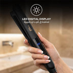 Wahl India WCHS6-1524 Argan Oil Infused Straightener; 3 Heat Settings- (180 ℃ – 200 ℃ – 220 ℃); Extra long Ceramic floating plate; LED temperature display, Black and Rose Gold