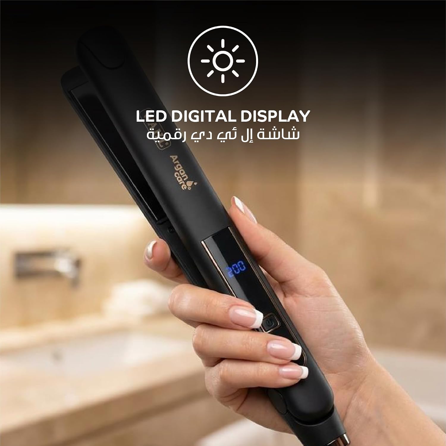 Wahl India WCHS6-1524 Argan Oil Infused Straightener; 3 Heat Settings- (180 ℃ – 200 ℃ – 220 ℃); Extra long Ceramic floating plate; LED temperature display, Black and Rose Gold