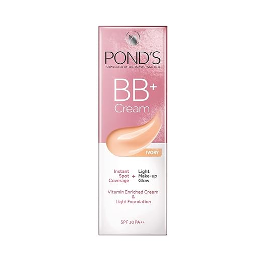 POND'S BB+ Cream | Instant Spot Coverage | Light Make-up Glow | Ivory 9g (Pack of 3)
