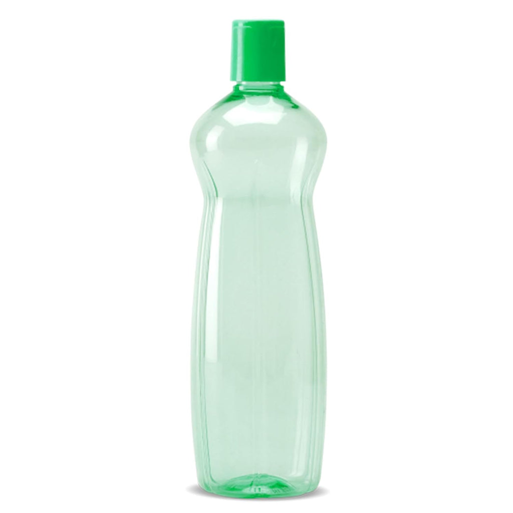 MILTON Pacific Pack of 6 Water Bottles, 1 Litre Each, Reusable Plastic Fridge Bottle Set, BPA Free and Leak Proof Bottles for Travel, Work, Green