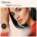 boAt Chrome Iris Fashion Smart Watch for Women - Elegant Ultra-Sleek Dial, Light-Weight Metal Body, 1.32" AMOLED Display, 1000 Nits, AOD, Female Wellness Tracking Watch for Woman (Velvet Wine)