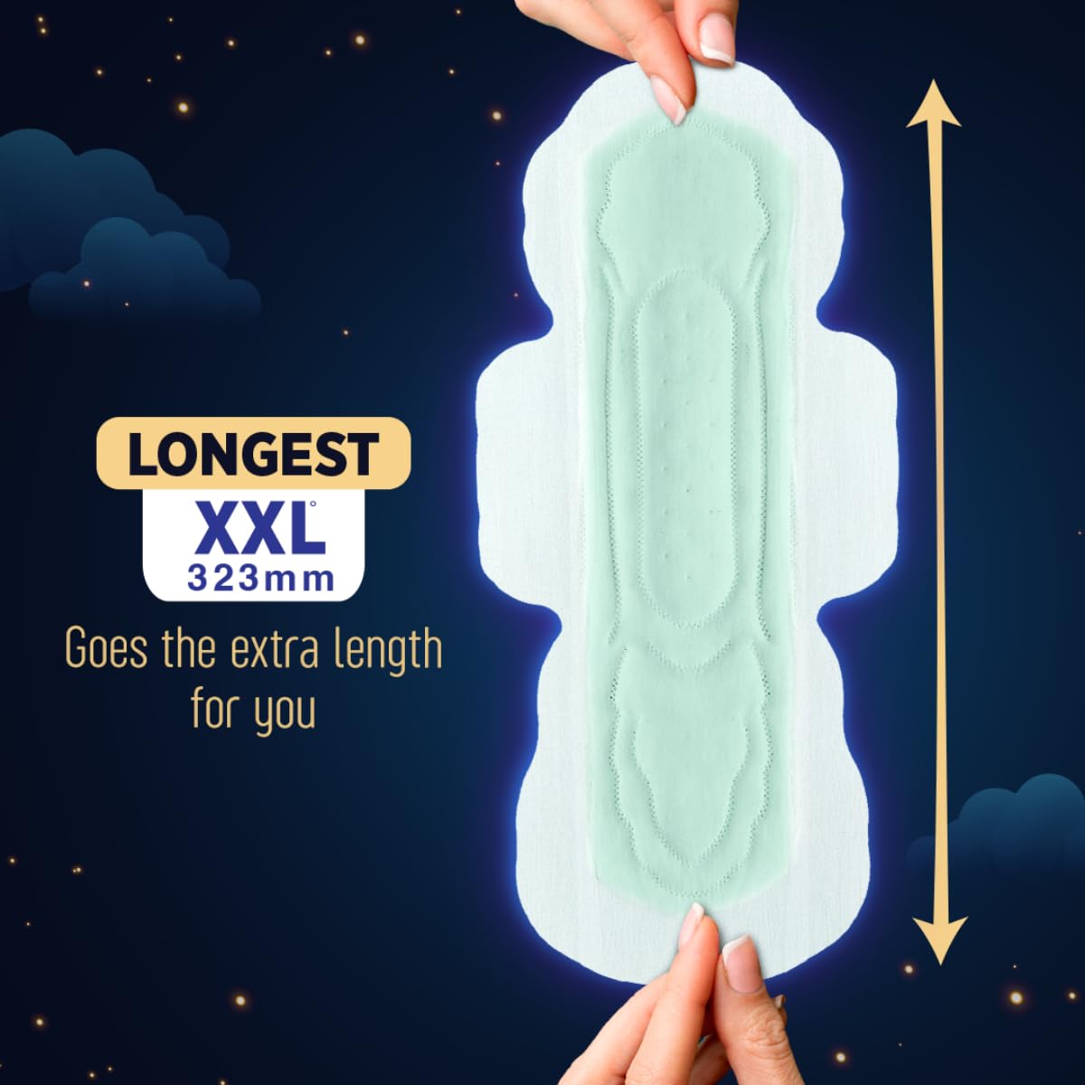 Sofy Women Anti Bacteria XXXL+ Sanitary Pads |Night Protection|Wider Hip Guard| Deep Absorption | Herbal Sheild | Hygiene & Herbs | XXXL+, Pack Of 15