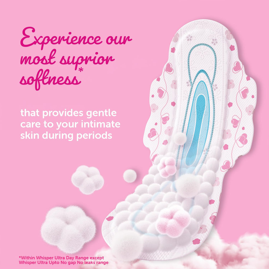 Whisper Ultra Skin Love Soft Sanitary Pads for Women, XL 50 Pads