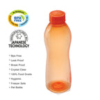Cello Maxis PET Bottle Set, 1 Litre, Set of 6, Orange