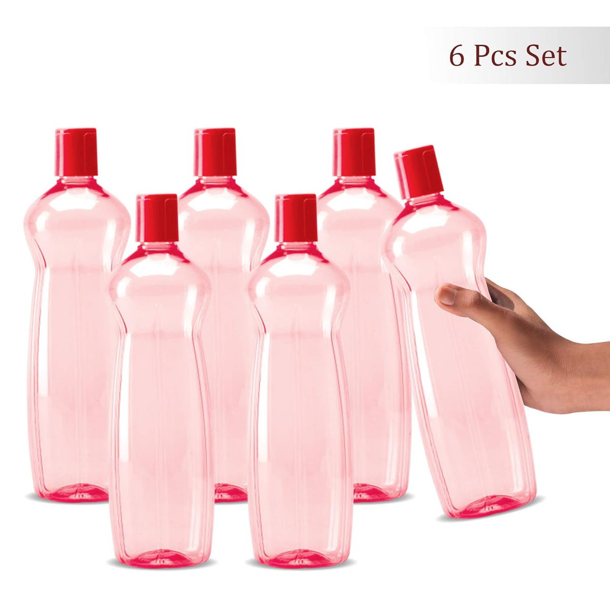 MILTON Pacific 1000 Pet Water Bottles, 1 Litre Each, Set of 12, Red | BPA Free | Leak Proof | Office Bottle | Gym Bottle | Home | Kitchen | Travel, Hiking | Treking Bottle | Reusable
