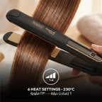 Wahl India WCHS6-1524 Argan Oil Infused Straightener; 3 Heat Settings- (180 ℃ – 200 ℃ – 220 ℃); Extra long Ceramic floating plate; LED temperature display, Black and Rose Gold