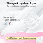 Plush Ultra-Thin Extra Large Sanitary Napkins for Women, 20 Pcs | For Light-Medium Flow | 100% Rash-Free | Pure U.S. Cotton XL Sanitary Pads | No Fragrance | No Toxic-Chemicals