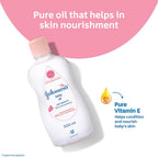 Johnson's Non-Sticky Baby Oil with Vitamin E for Easy Spread and Massage (Clear, 500ml)