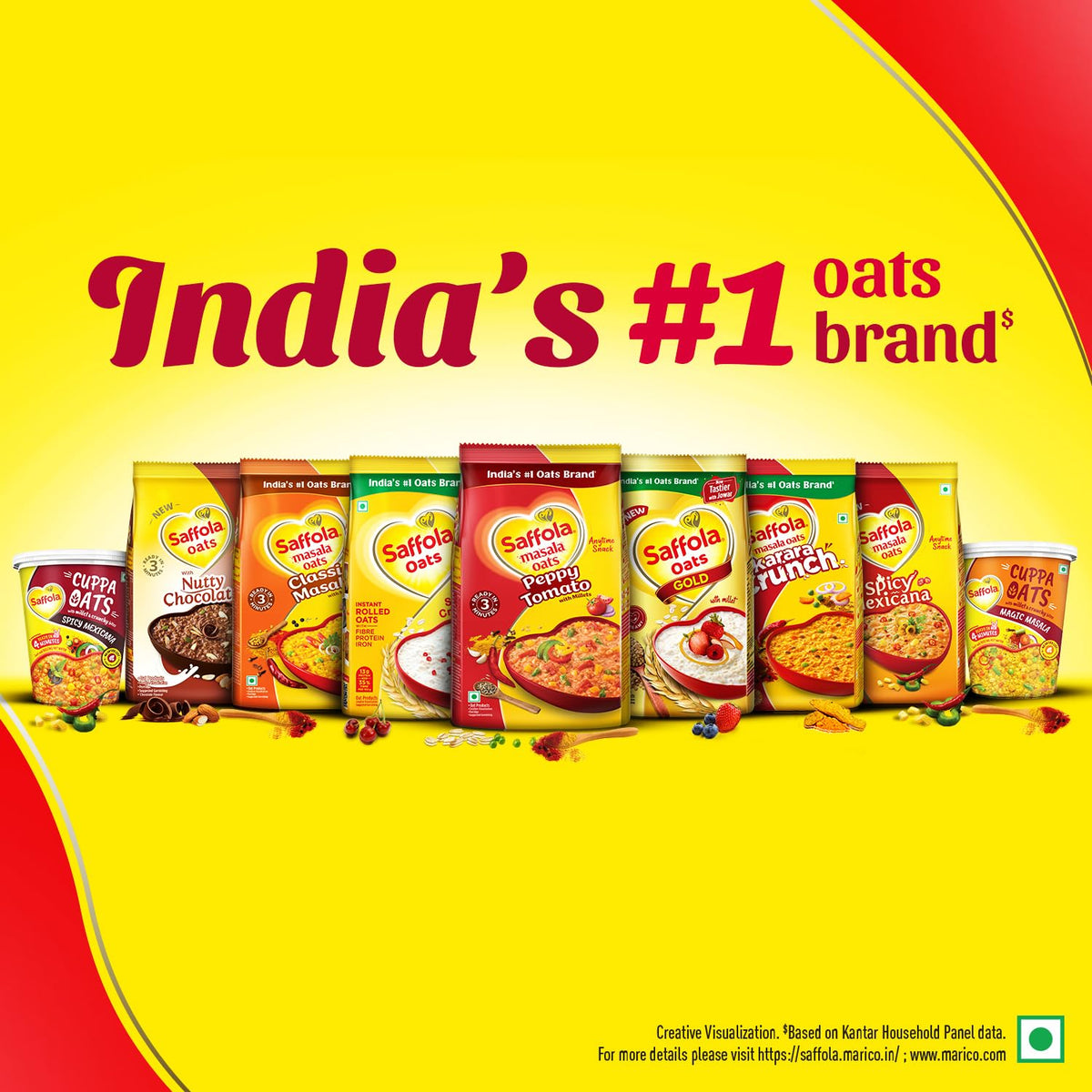 Saffola Masala Oats Peppy Tomato | 550g