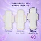 NIINE Dry Comfort Ultra Thin XL+ Sanitary Napkins for Heavy Flow (Pack of 1)50 Pads|320mm Long