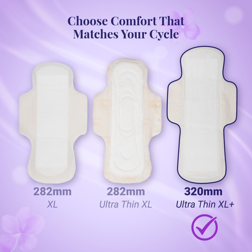 NIINE Dry Comfort Ultra Thin XL+ Sanitary Napkins for Heavy Flow (Pack of 3) 150 Pads