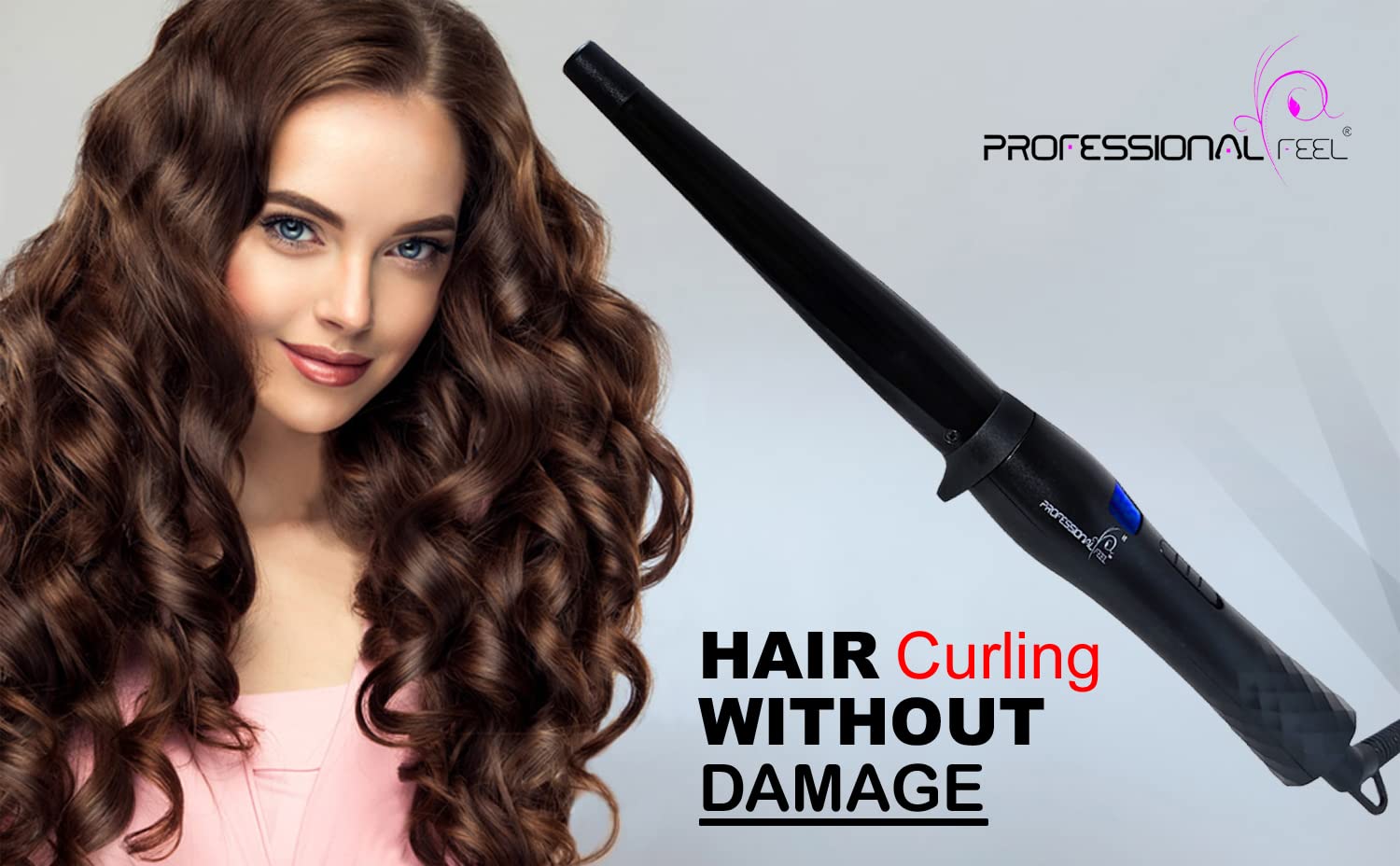 PROFESSIONAL FEEL Chopstick Curler; Ceramic Barrel; Fast Heat Up For Long-Lasting Maggie Curls For Short & Long Hair, Professional Curling Iron (Barrel Diameter: 25 Mm), Black