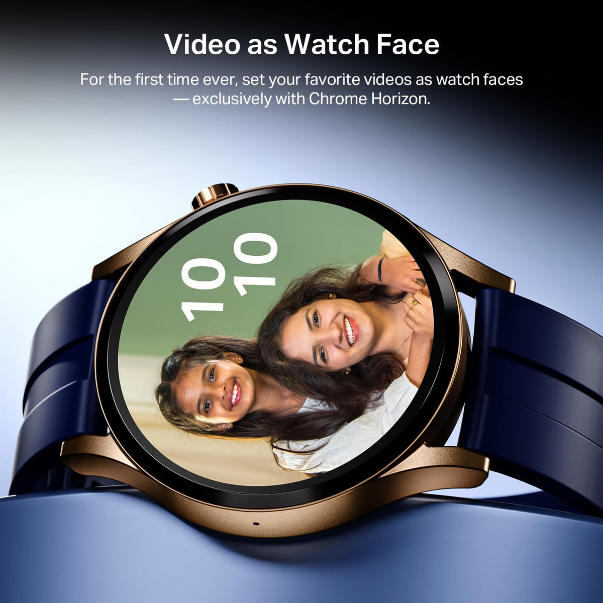 boAt Chrome Horizon, Premium Metal Body, Video Watch Faces, 1.51”(3.83cm) AMOLED Round Display, HRV & VO2 Max, Auto-Activity Detection, ASAP Charge, HRV Smartwatch for Men & Women (Royal Blue)