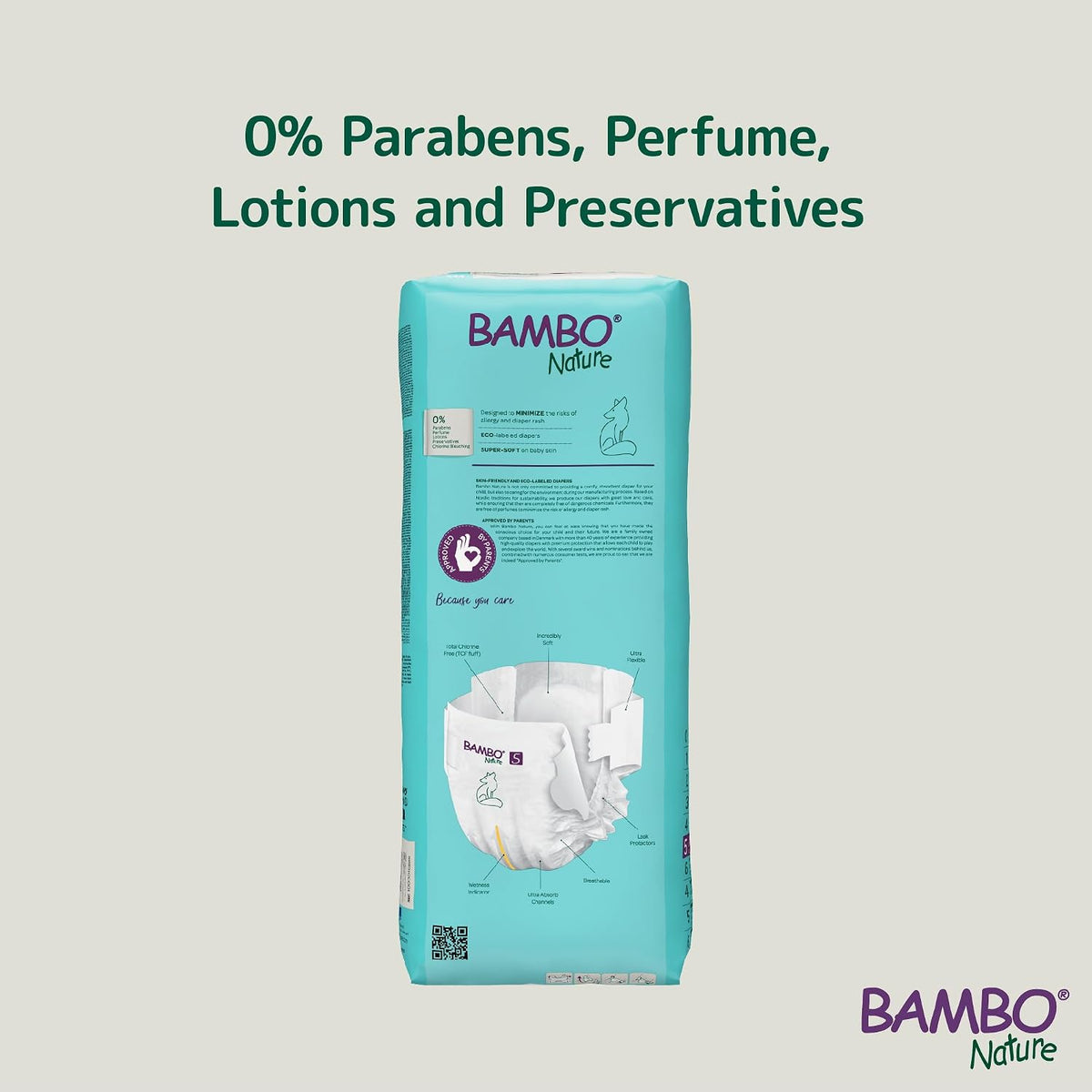 Bambo Nature Premium Baby Tape Diapers for Baby XL Size (12-18 Kgs), Super Absorbent, Breathable, Extra Soft, Dermatologically Tested, Hypoallergenic Toddler Nappies With Wetness Indicator, 44 Count