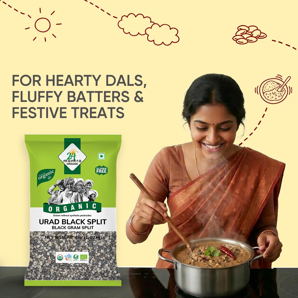 24 Mantra Organic Unpolished Urad Dal Black