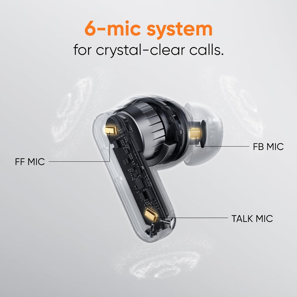 realme Buds T500 Pro TWS Earbuds with 12.4mm Drivers, Upto 50dB ANC,3D Spatial Audio, 56H Playtime, AI ENC, IP55 Rating, and 45ms Low Latency BT 6.1 (Lemon Cola)