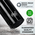CELLO H2O Stainless Steel Water Bottle for Office & Daily Use 1000 ml, Black | Single Wall Freezer & Fridge Safe, Lightweight & Stylish Leakproof Rustproof Steel Water Bottle for School, Gym & Travel