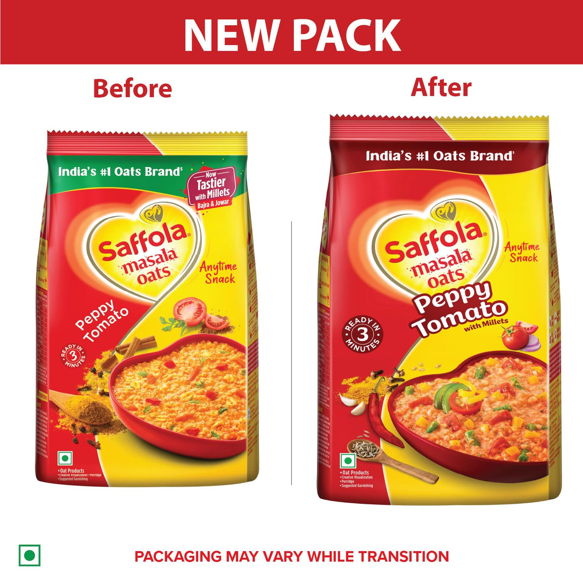 Saffola Masala Oats Peppy Tomato | 550g