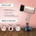 IKONIC Mini Vibe Hair Dryer 1200 Watts with 2 Speed Setting Cool Shot Overheat Protection, Compact Design, Travel Friendly,Glossy Finish Look, All Hair Type, Pink