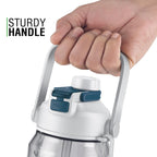 MILTON Eros 1000, 2-in-1 Sip or Gulp Lid Water Bottle 960ml | Unbreakable - Crystal Clear Plastic | Leak-Proof & BPA-Free, One-Click Open | Ideal for School, Office, Gym & Travel Use, White
