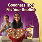 Saffola 25g High Protein Oats | 14g Fibre | 1kg | No Refined Sugar | With Almonds, Raisin, Pumpkin and Chia Seeds | Rolled Oats for Weight management & Muscle gain | Chocolate flavour