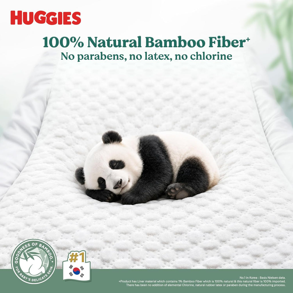 Huggies Naturemade Premium Ultra-thin Bamboo diapers Large 26pc,12hr lock