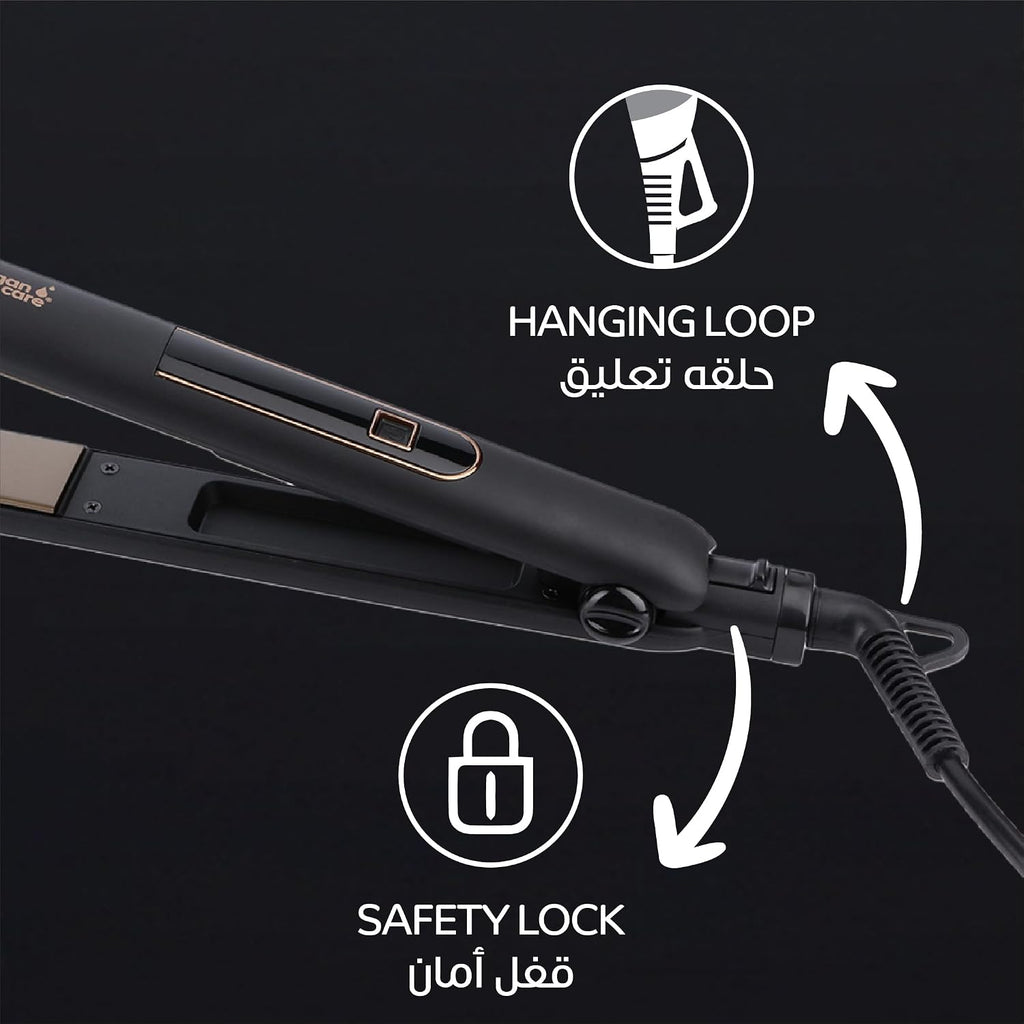 Wahl India WCHS6-1524 Argan Oil Infused Straightener; 3 Heat Settings- (180 ℃ – 200 ℃ – 220 ℃); Extra long Ceramic floating plate; LED temperature display, Black and Rose Gold