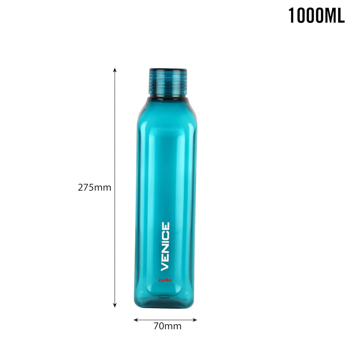 Cello Venice Plastic Water Bottle | Unbreakable and Hygienic | Perfect for staying hydrated at the school,college, work, gym and outdoor adventures Water Bottle | 1 Litre | Set of 3, Green