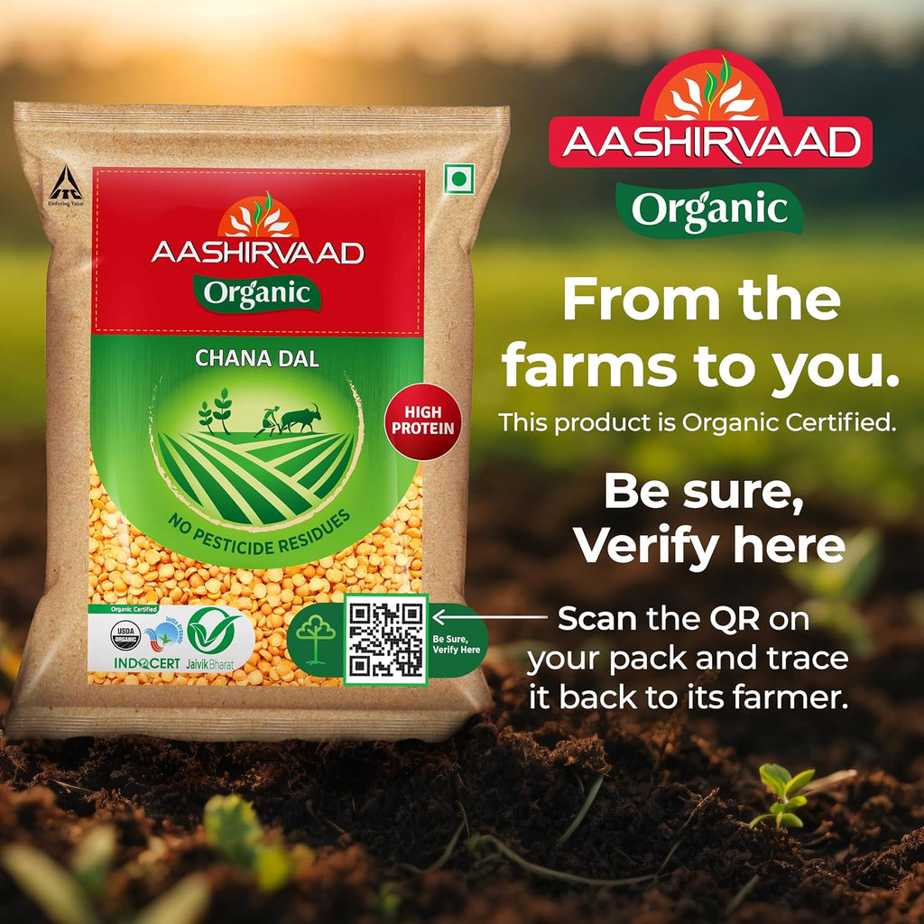 Aashirvaad Organic Chana Dal, 500 g