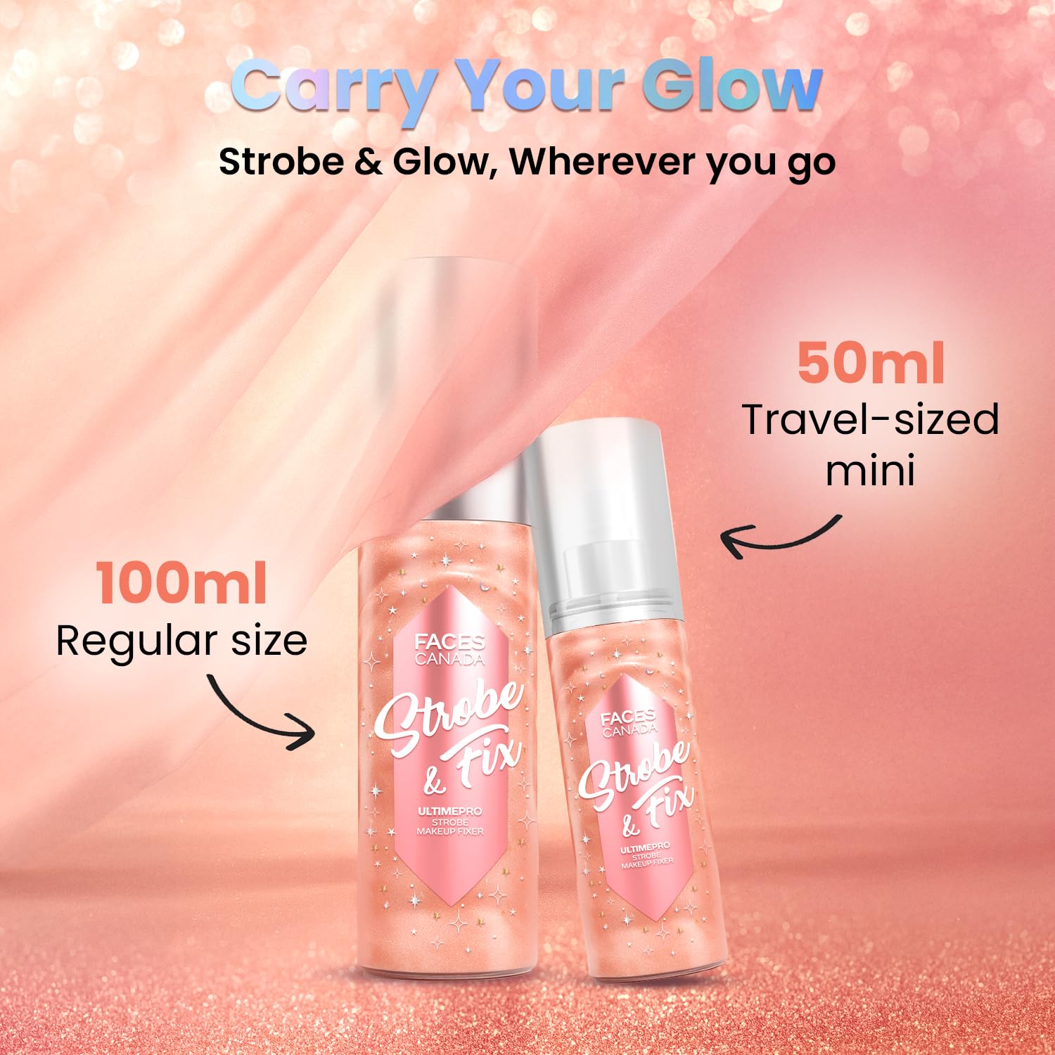 FACES CANADA Ultime Pro Strobe Makeup Fixer Mini - Rose Gold, 50 ml |