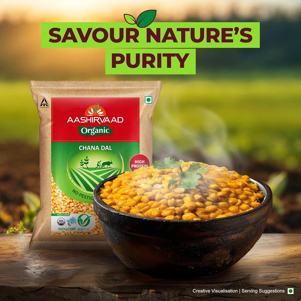 Aashirvaad Organic Chana Dal, 500 g