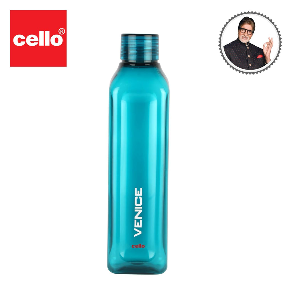 Cello Venice Plastic Water Bottle | Unbreakable and Hygienic | Perfect for staying hydrated at the school,college, work, gym and outdoor adventures Water Bottle | 1 Litre | Set of 3, Green