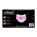 Whisper Super Absorbent Period Panty, 18 M-L Pants, 360 Degree Leakage Protection* for Heavy Flow, Panty like Fit, Full back Coverage, Absorbs Heavy Gushes, Silky Soft, Comfortable Feel