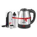 Milton Go Electro Stainless Steel Electric Kettle 1500+Flip Lid 350 Thermosteel Bottle, Super Fast Boiling with 3X Protection Kettle-Overheat, Dry Boil Protection, Leak Proof, Vacuum Insulated, Silver