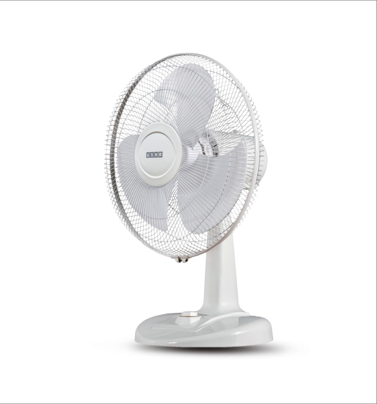 USHA Striker Plus Table Fan | 400mm Sweep | 2100 RPM High-Speed Air Delivery | 100% Copper Motor |Jerk-Free Uniform Oscillation |Aerodynamic Blade Design |Anti-Rust Protection | 2-Year Warranty |White