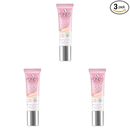 POND'S BB+ Cream | Instant Spot Coverage | Light Make-up Glow | Ivory 9g (Pack of 3)