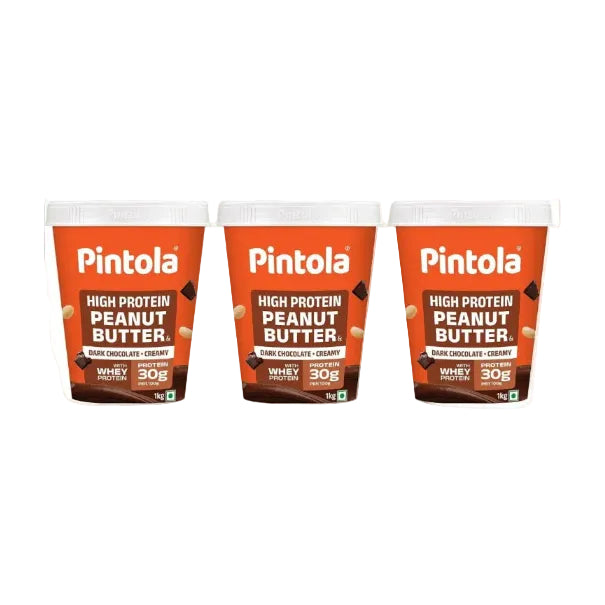 PINTOLA High Protein Peanut Butter Chocolate Flavour Creamy 1kg  (Pack of 3)