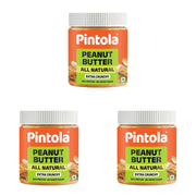 Pintola All Natural Peanut Butter Extra Crunchy 350g (Pack of 3)