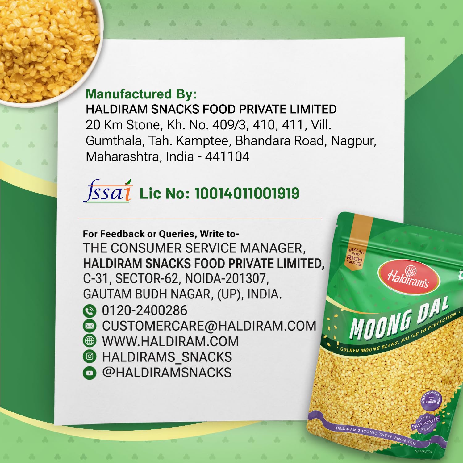 Haldiram's Nagpur Moong Dal, 400 Gram